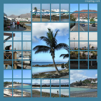 Photo Collage Views Of Playa Blanca, Lanzarote
