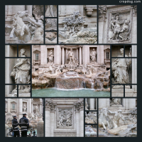 Photo Collage The Trevi Fountain In Rome