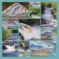 Photo Collage Mosaic At  Falls Of Shin