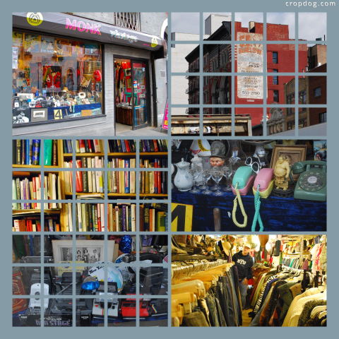 Photo Collage Vintage Store Shopping
