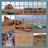 Photo Collage Climbing On Red Rock